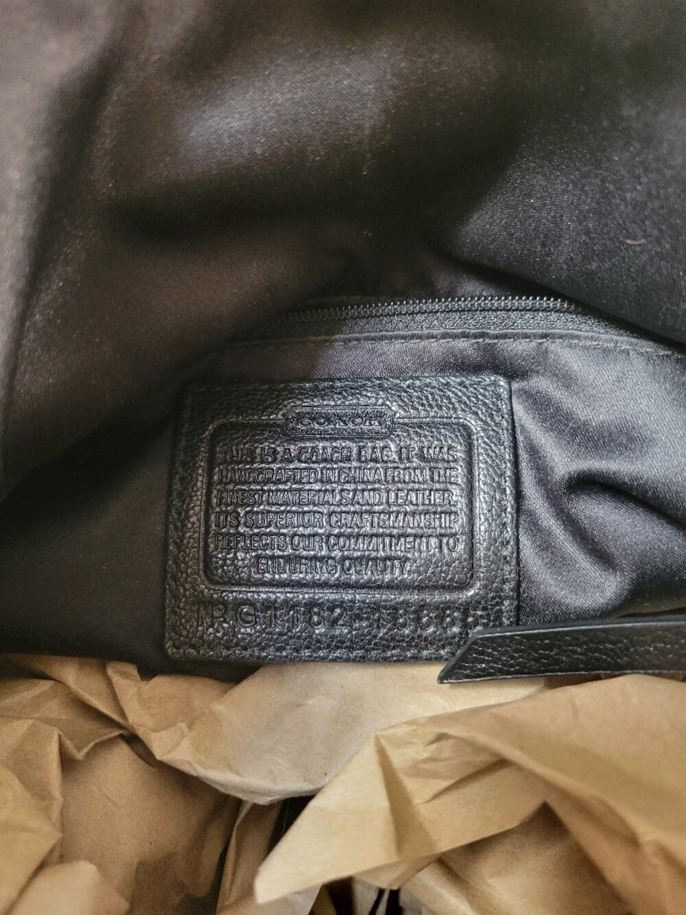 Coach Black Pebbled Leather Shoulder Bag | Gold Hardware | Classic Hobo Style - Picture 11 of 14